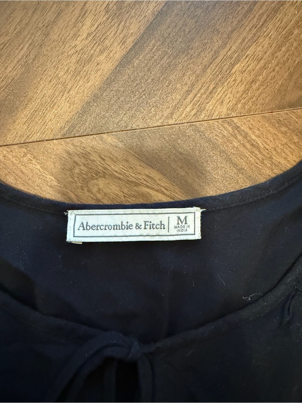 Abercrombie & Fitch Black Cinched Waist Short Sleeve Blouse